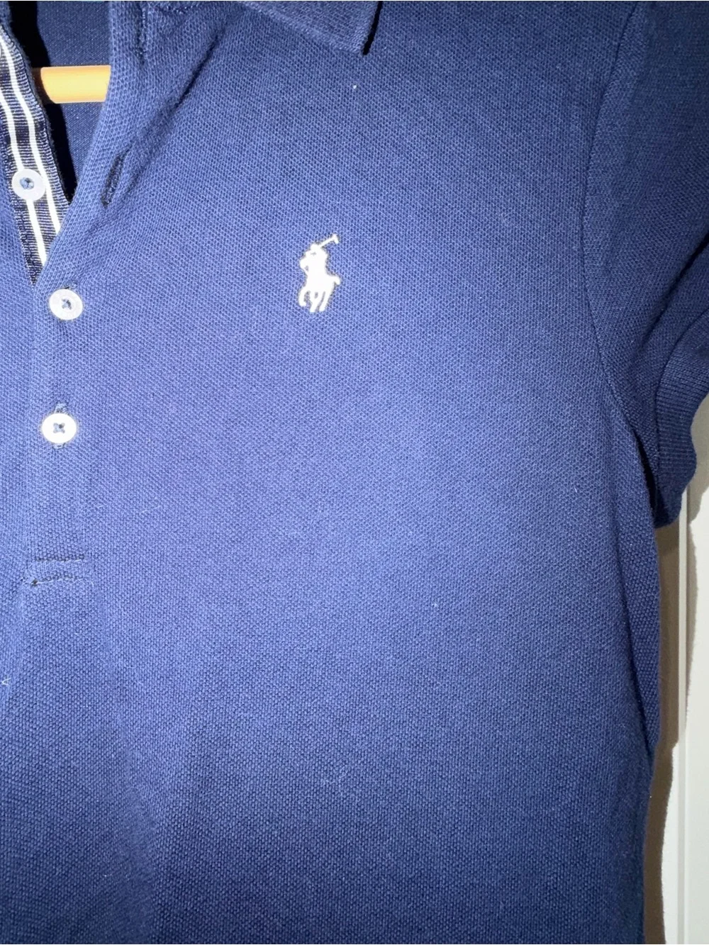 Polo by Ralph Lauren Girls  Navy Polo Dress with Pink Pony 12-14